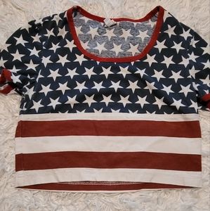 OFF TO GOODWILL 10/28 Flag crop top